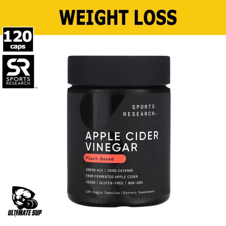 Sport Reasearch Plant Based Apple Cider Vinegar 520mg 120 Veggie Capsules