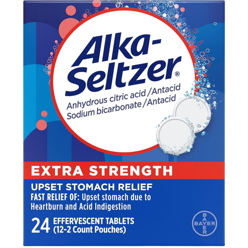 Alka Seltzer Extra Strength Effervescent Heartburn Relief Tablets, 2pcs strip