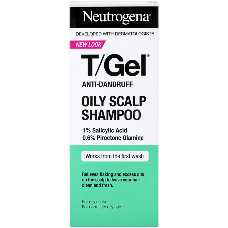 Neutrogena T/Gel Anti-Dandruff Shampoo for Oily Scalp, Fresh Jasmine, 250 ml
