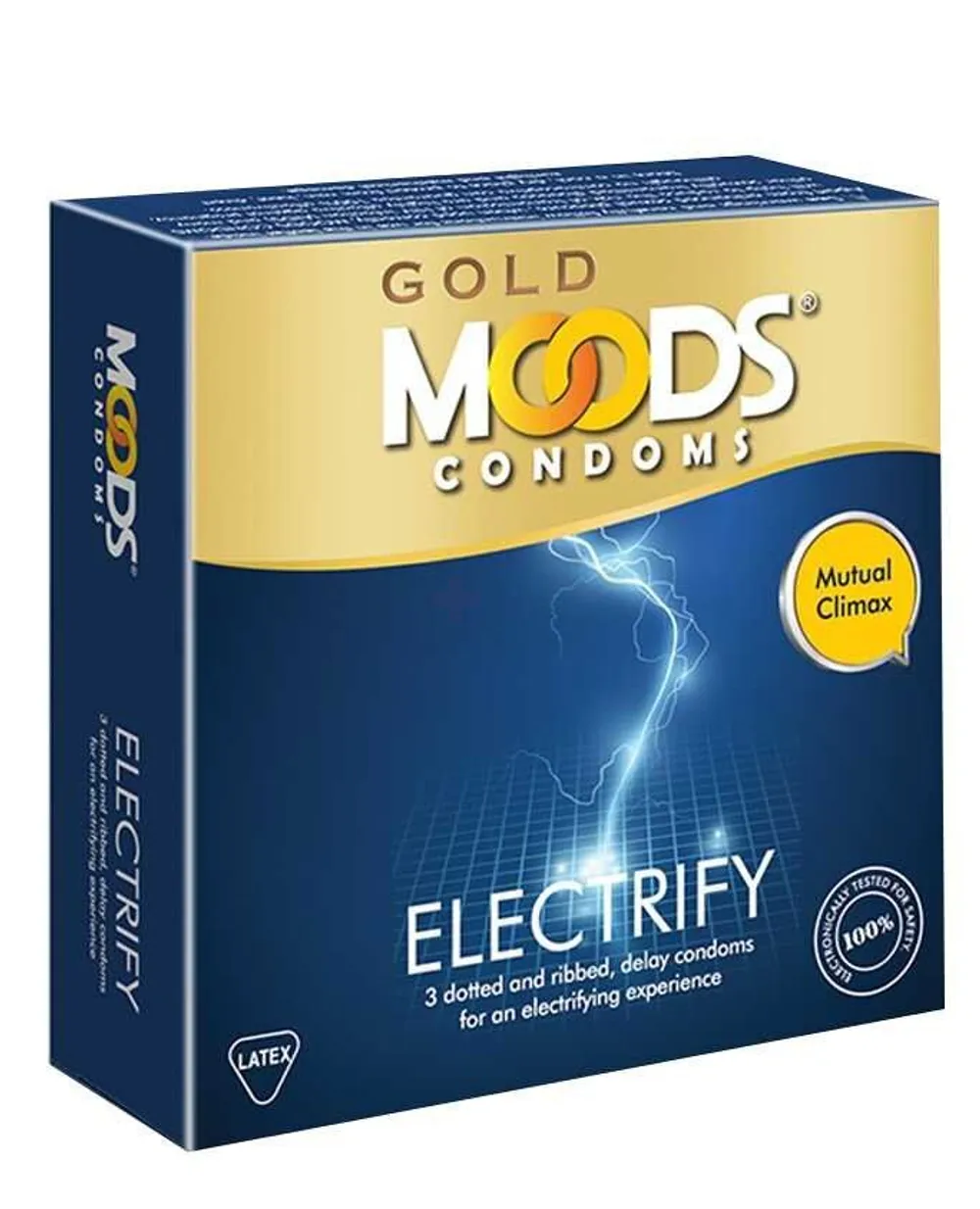 Moods Gold Electrify Mutual Climax (Dotted, Ribbed & Delay) Condom 1 Packet
