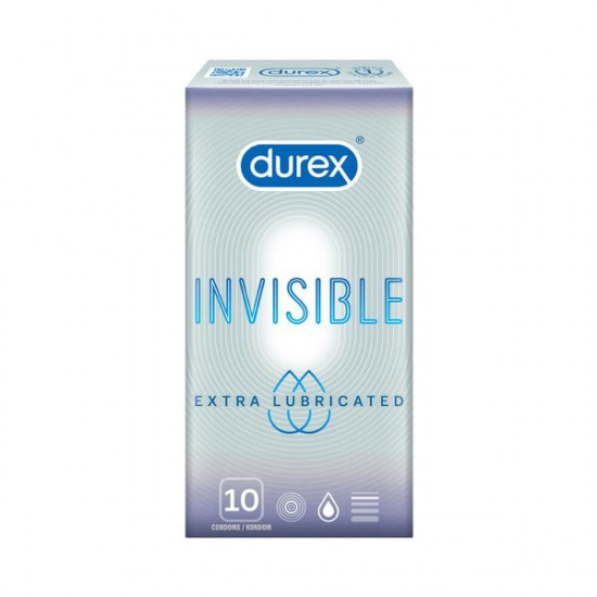 Durex Invisible Extra Lubricated Condom, India | 10pcs