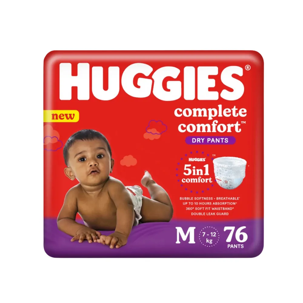 Huggies Complete Comfort Wonder Pants M, 7-12Kg, 76 Pcs