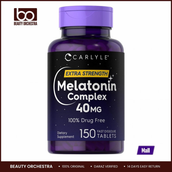 Carlyle 40mg Melatonin Complex Extra Strength Support 150 Tablets