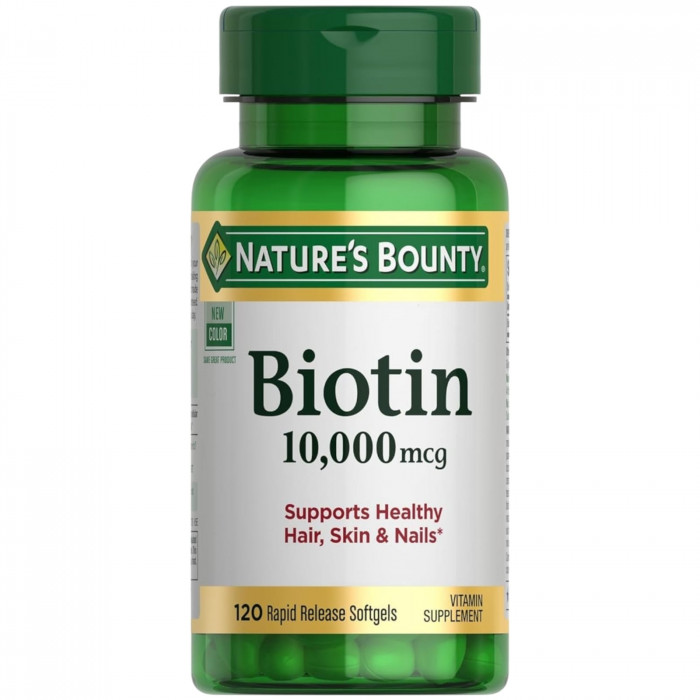 Nature's Bounty Biotin,10,000 mcg  120 Softgels | USA Made