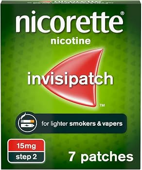 Nicorette InvisiPatch, Step 2, 15mg, 7 Patches For Lighter Smoker & Vapers