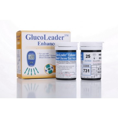 Glucoleader Enhance Blood Glucose Strips, 25pcs (Blue)