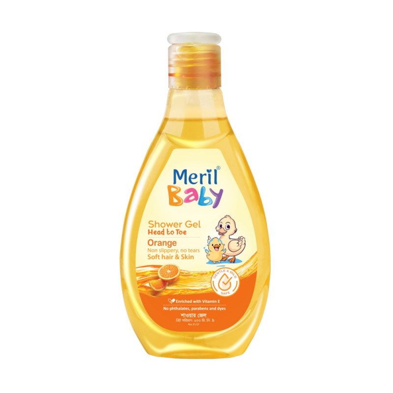 Meril Baby Shower Gel Head to Toe, Orange | 100ml