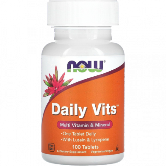 NOW Daily Vits Multivitamin and Mineral Supplement 100 Tablets