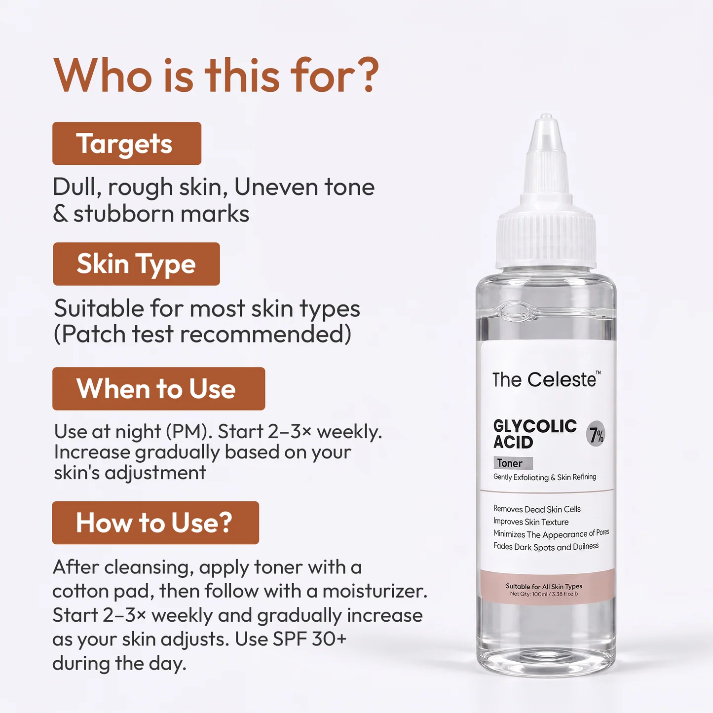 The Celeste 7% Glycolic Acid Toner 100ml