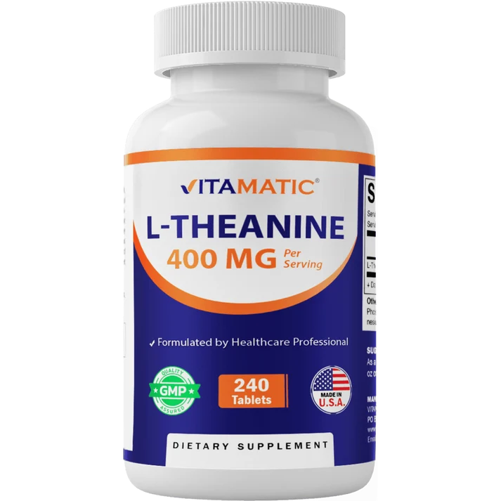 Vitamatic L-Theanine 400mg per Serving, 240 Tablets