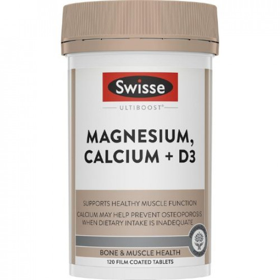 Swisse Ultiboost Magnesium,Calcium+D3 | 120 Tablets | Australia