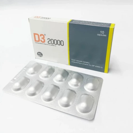 D3 20000IU Capsule | 1 Strip