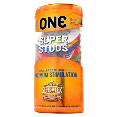 ONE Super Studs Extra Large Studs for Maximum Stimulation Condom 12pcs