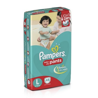 Pampers Baby Dry Pants, L Size (9-14kg) 48pcs