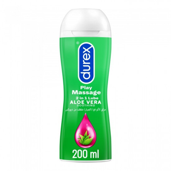 Durex Soothing Massage & Play 2 in 1, Intimate Soothing Lube Gel with Aloe Vera, Water-Based -200ml
