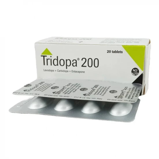 Tridopa 200mg+50mg+200mg Tablet | 1 Strip