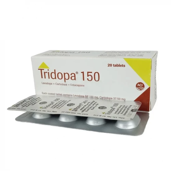 Tridopa 150mg+37.5mg+200mg Tablet | 1 Strip
