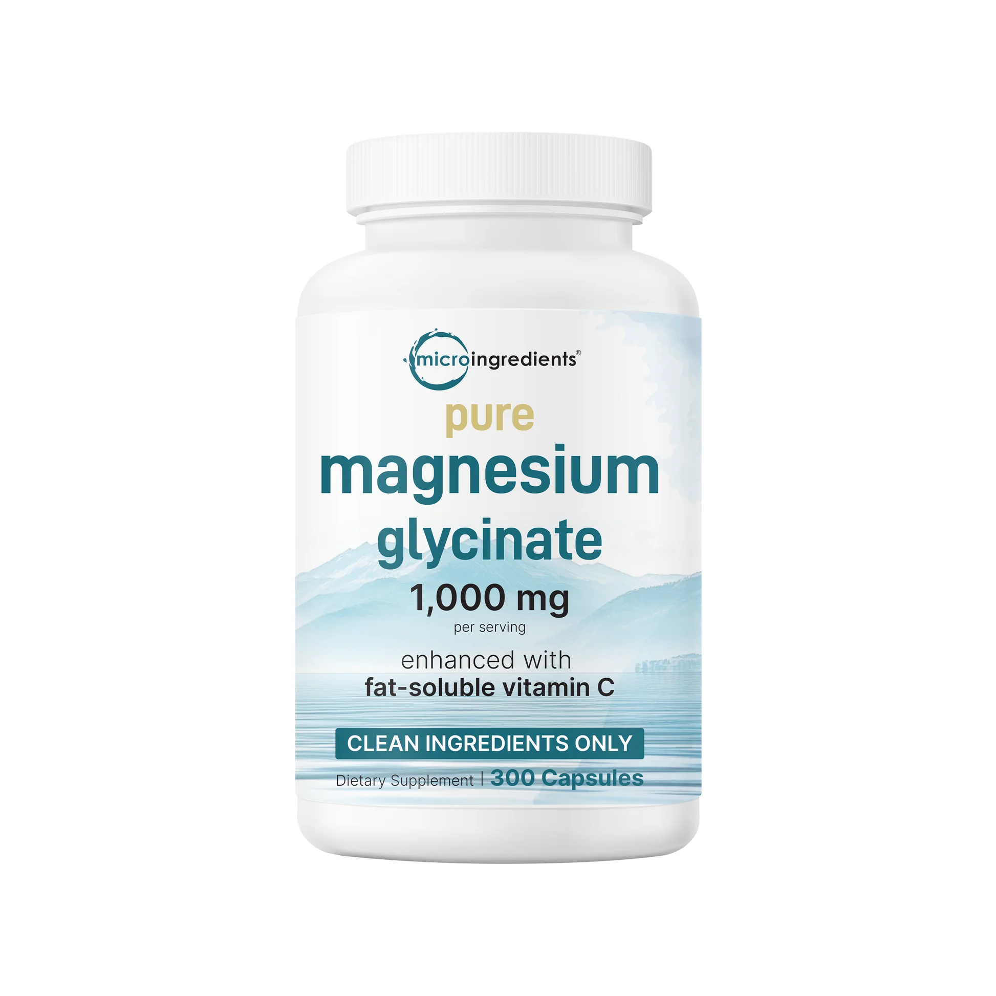 Micro Ingredients Pure Magnesium Glycinate 1000mg, 300 Capsules