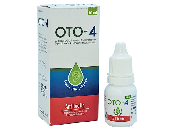 OTO 4 (0.3%+1%+0.025%+2%) Ear Drops