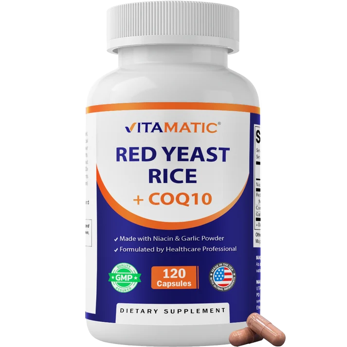 Vitamatic Red Yeast Rice 1200mg+CoQ10, 120 Capsules, USA