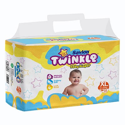 Savlon Twinkle Baby Belt Diaper XL (11-25 kg) 32pcs