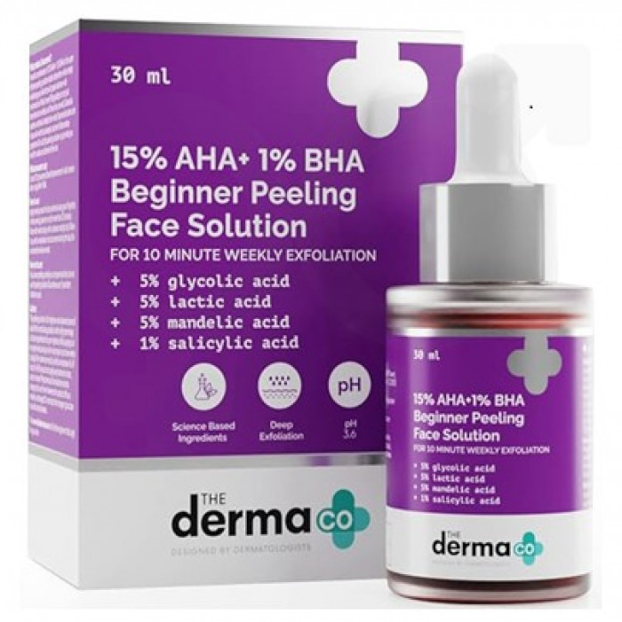 The Derma Co 15% AHA +1% BHA Beginner Face Peeling Solution, 30ml