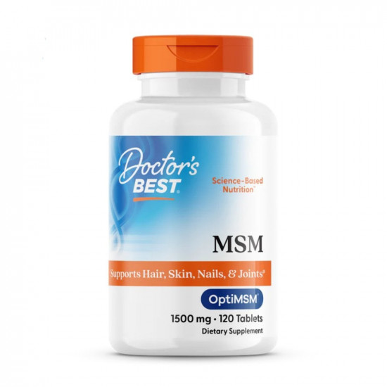 Doctor's Best MSM with OptiMSM 1500mg, Supports Hair, Skin, Nails, & Joints 120 Ct