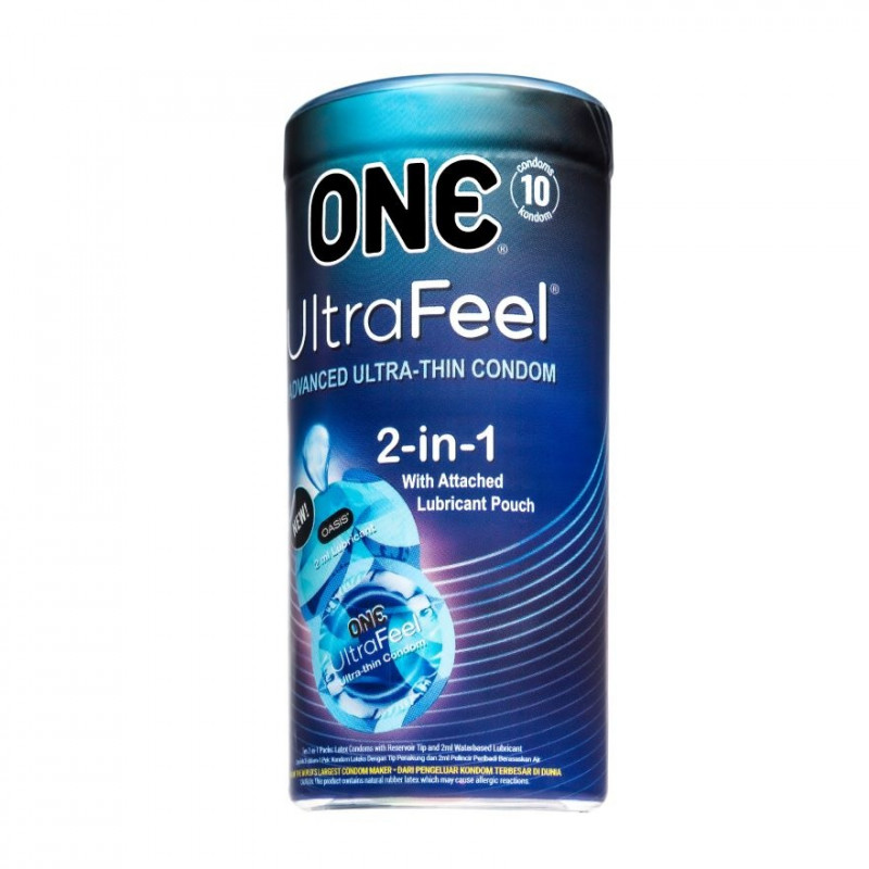 ONE UltraFeel 2 in 1 Condom with Lubricant Pouch 10's