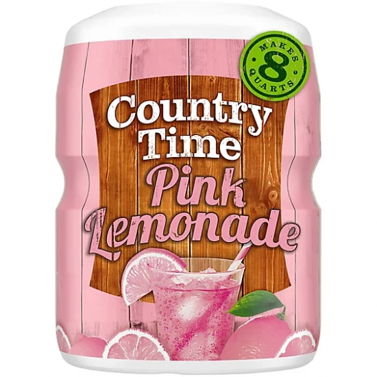 Country Time Pink Lemonade Powdered Drink Mix, 1 Canister, for Flavorful Hydration and Shareable Refreshment, Naturally Flavored with Other Natural Flavor