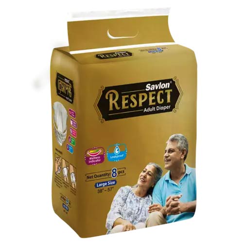 Savlon Respect Belt System Adult Diaper L (38"-57") 8pcs