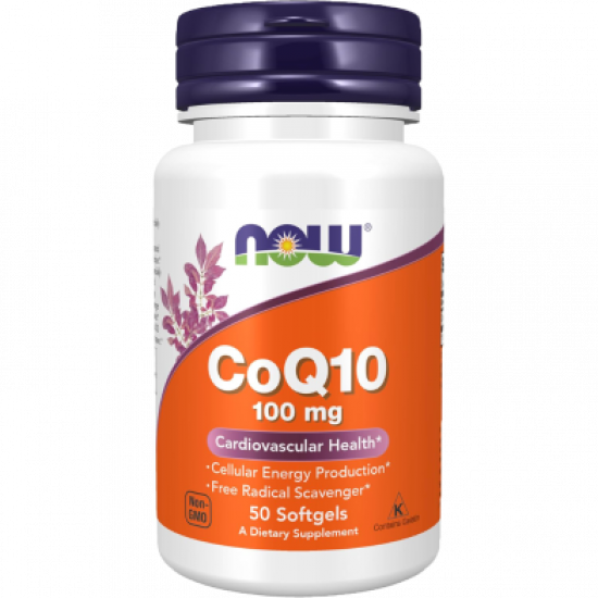 Now Foods CoQ10 100mg Softgels, Cardiovascular Health, 50 Softgels