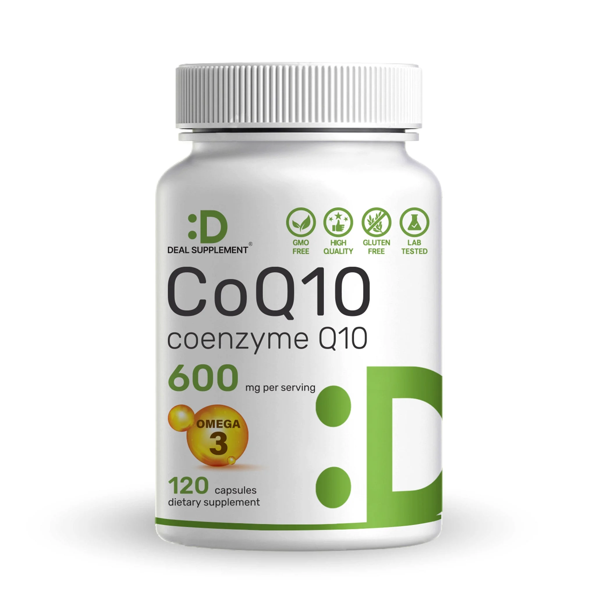 CoQ10 Coenzyme Q10 600 mg, 120 Capsules, USA