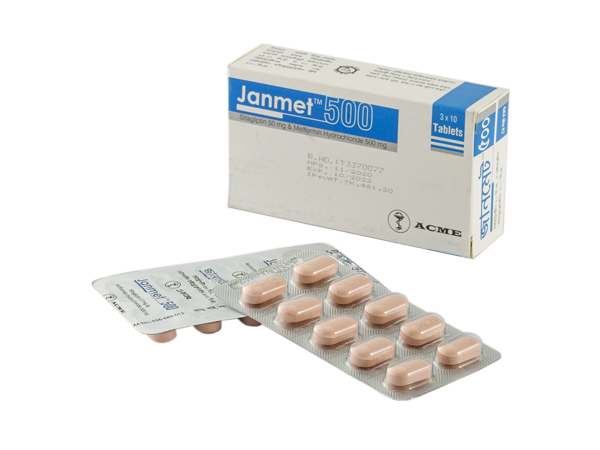 Janmet 500mg Tablet 1 Strip