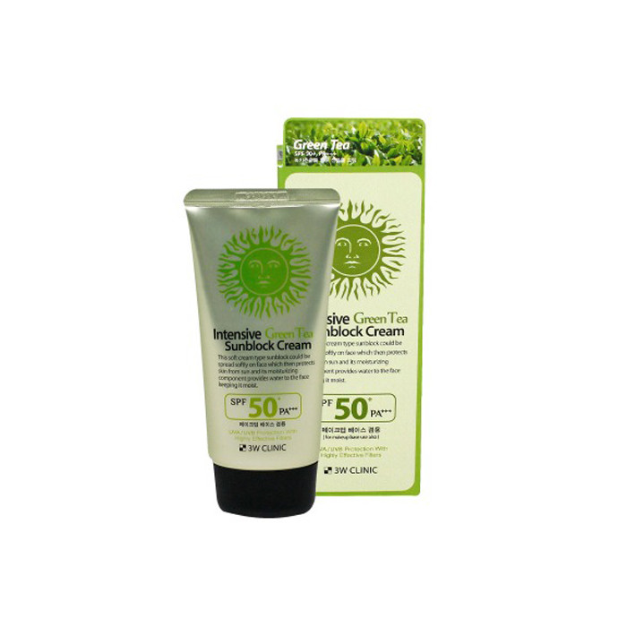 3W Clinic Intensive Green Tea Sunblock Cream SPF 50+ PA+++ 70ml