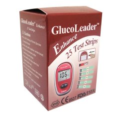 Glucoleader Enhance Blood Glucose Strips, 25pcs (Red)