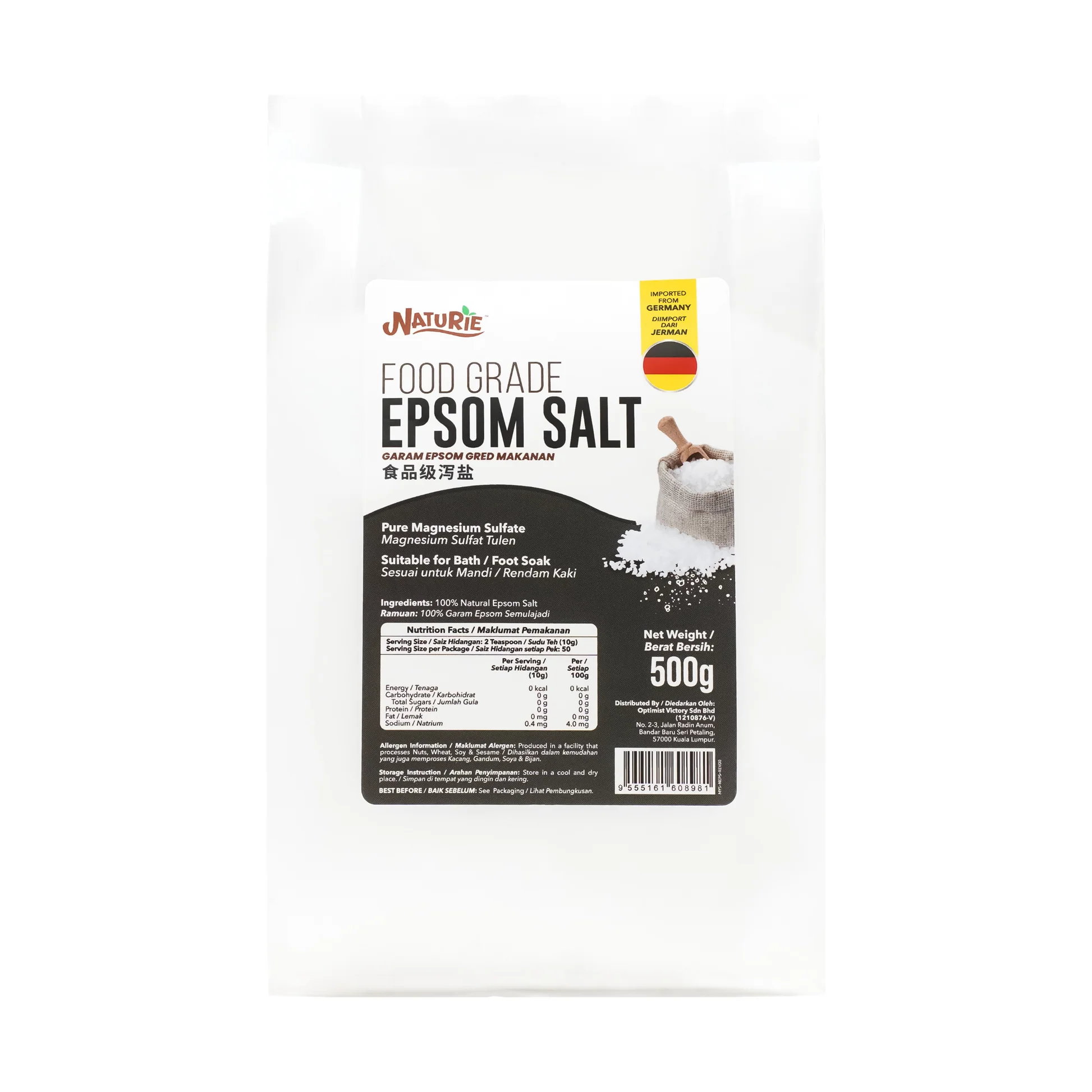 Naturie Food Grade Epsom Salt 500g