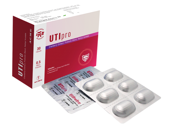 UTI Pro 18mg+0.5 Billion CFU+160mcg Capsule 1 Strip