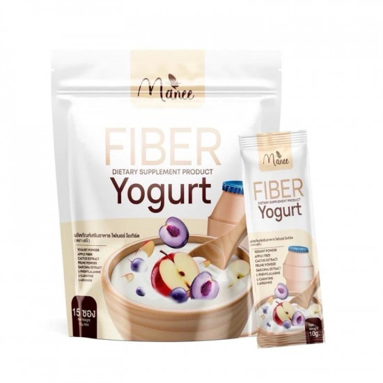 Manee Fiber Yogurt Detox Supplement Apple Grape Formula 15 Sachets
