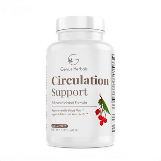Genius Herbals Circulation Support with Hawthorn, 60 Capsules | USA