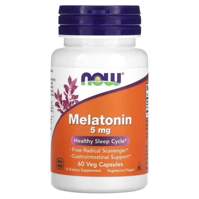 NOW Foods Melatonin 5mg, 60 Veg Capsule | USA