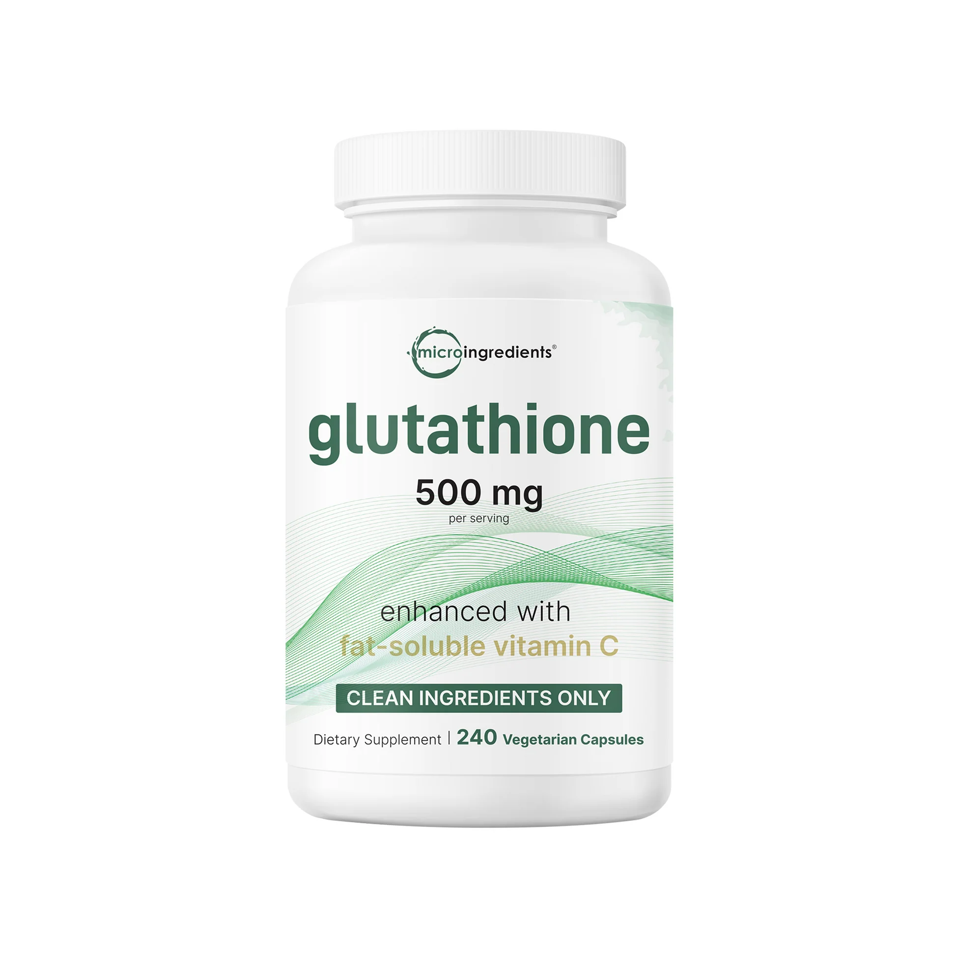 Micro Ingredients Glutathione 500mg+Vitamin C, 240 Capsules