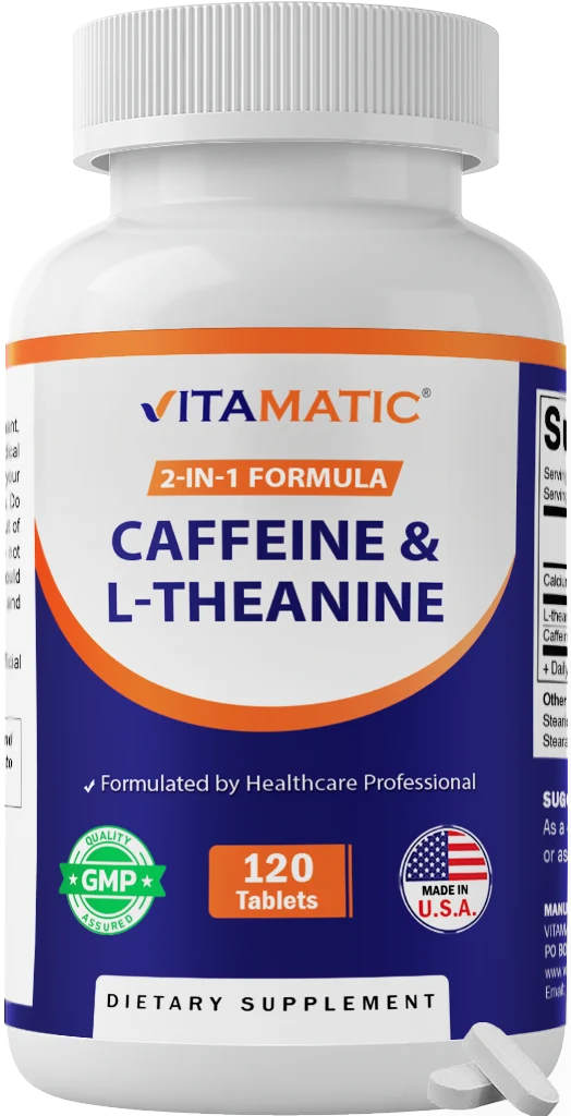 Vitamatic L-Theanine 200mg+Caffeine 100mg, 120 Tablets