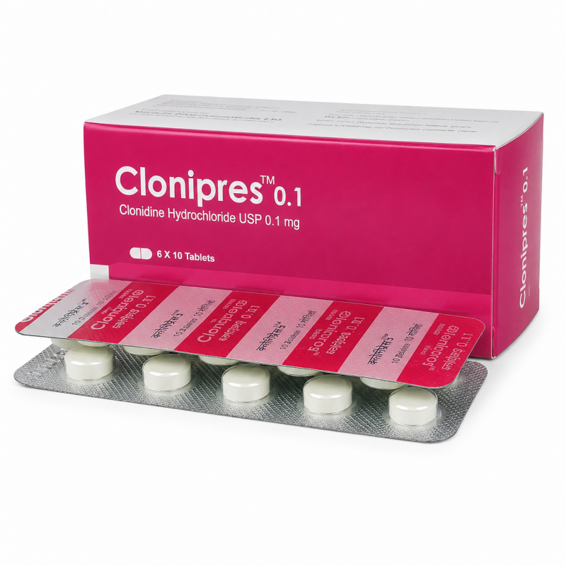 Clonipres 0.1mg Tablet 1 Strip