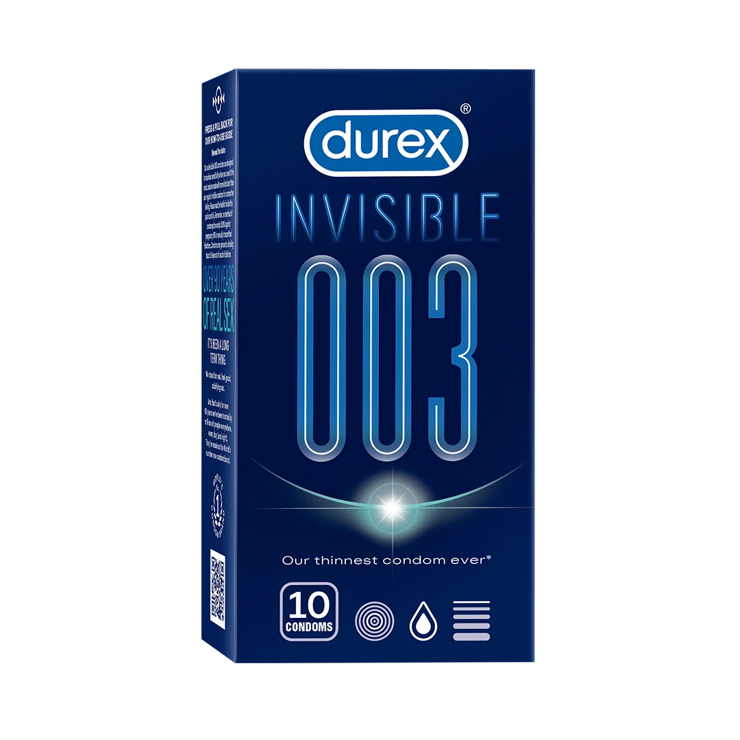 Durex Invisible 003 Condoms, 3's