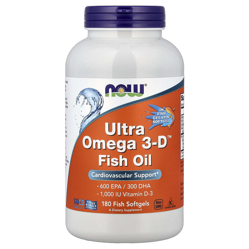 Now Foods Ultra Omega 3-D Fish Oil, 180 Softgels