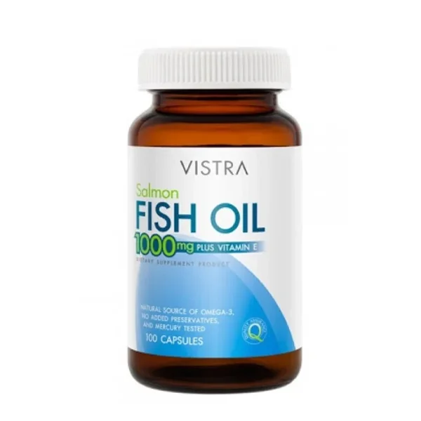 Vistra Salmon Fish Oil 1000mg Plus Vitamin E, 100 Capsules