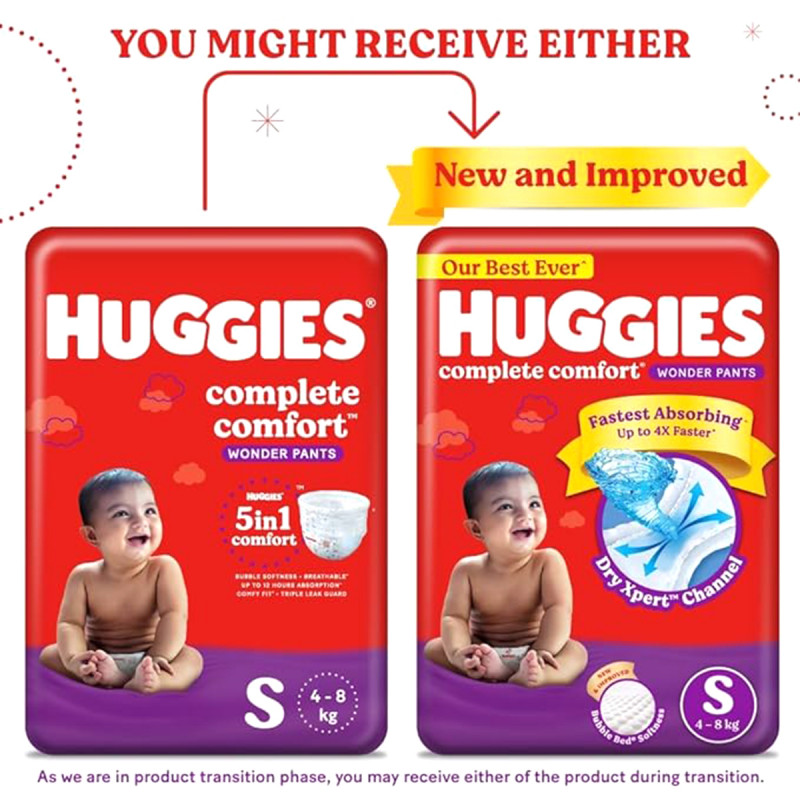 Huggies Complete Comfort Dry Tape, Newborn (0-5kg) Baby Diaper, 36pcs