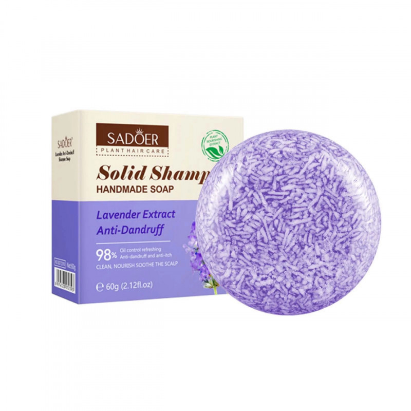 Sadoer Solid Shampoo Handmade Soap Lavender Extract Anti Dandruff