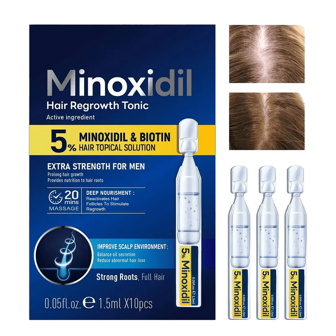 KORMESIC Hair Growth Serum Minoxidil 5% & Biotin For Men, 10pcs