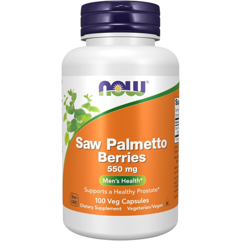 NOW Foods Supplements, Saw Palmetto Berries 550 mg 100 Veg Capsules | USA